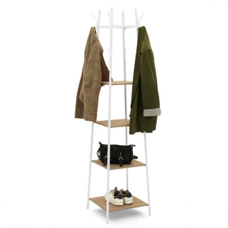 Garderobe TIANO Industriedesign Holz und Metall weiß