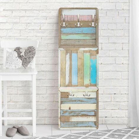 MICASIA Garderobe Vintage - Rustic Timber - natura maritim Größe HxB: 119cm x 39cm