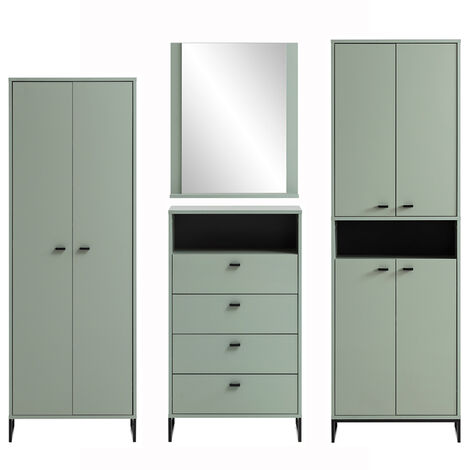 Garderoben komplett Set JULBACH-80 in Pistazie, B/H/T: ca. 210,6/185,5/33,05 cm