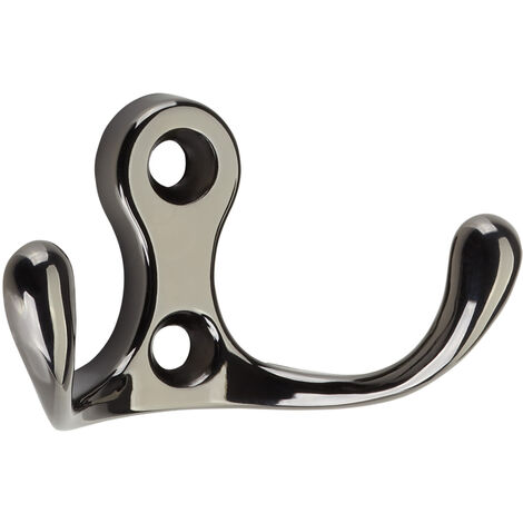Garderobenhaken MAREEN Chrom dunkel 29 x 51 x 23,5 mm BA 17 mm 2-fach Kleiderhaken Mantelhaken von SOTECH