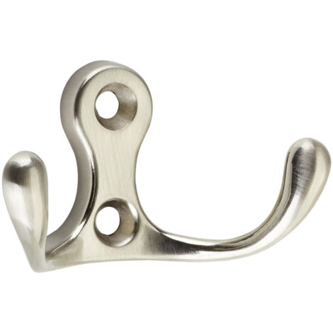 Garderobenhaken MAREEN Edelstahloptik 29 x 51 x 23,5 mm BA 17 mm 2-fach Kleiderhaken Garderobe von SOTECH