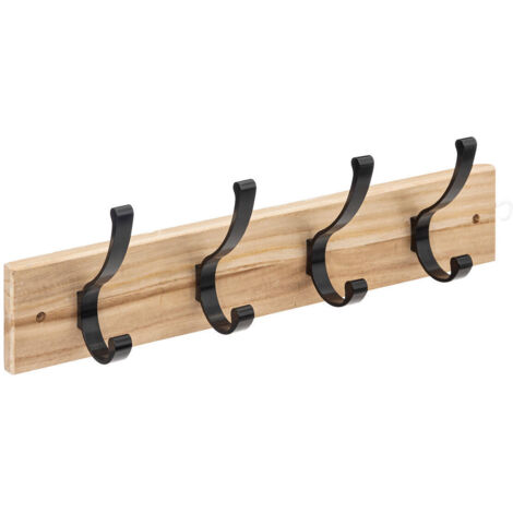 Garderobenhaken mit 4 köpfen aus holz und metall  - 5five