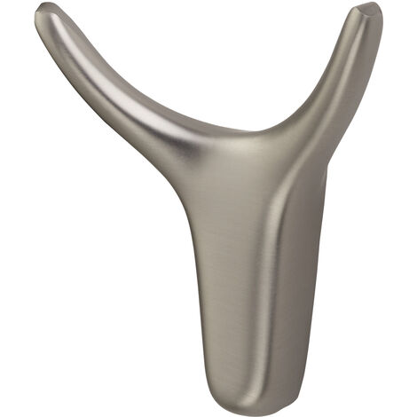 Garderobenhaken TORO Höhe 66 mm x Breite 60 mm Edelstahloptik aus Zinkdruckguss