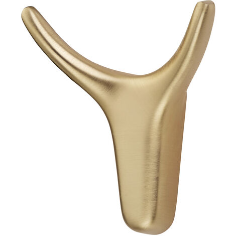 Garderobenhaken TORO Höhe 66 mm x Breite 60 mm Gold gebürstet aus Zinkdruckguss