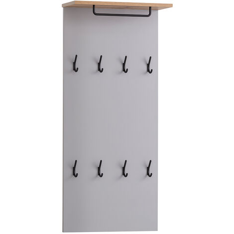 Garderobenpaneel im Landhaus-Stil, grau mit Eiche Nb. JAUSA-80, B/H/T ca. 50/110,6/19,9 cm