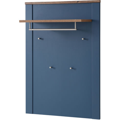 Garderobenpaneel matt blau mit Eiche DEVON-36 Landhausstil, 81 cm breit