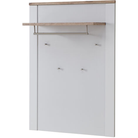 Garderobenpaneel matt grau mit Eiche DEVON-36 Landhausstil, 81 cm breit