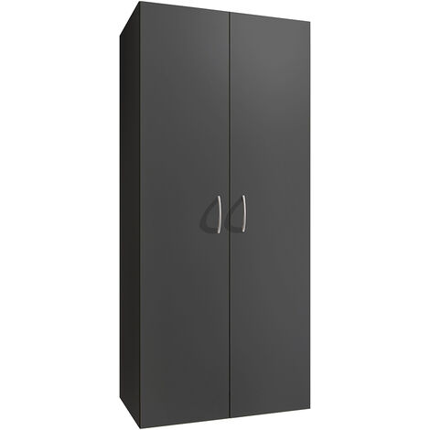 Garderobenschrank 2-türig graphit MIAMI-43, B/H/T ca. 80/185/54 cm