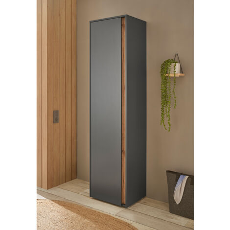 Garderobenschrank in anthrazit mit Eiche CRISP-61