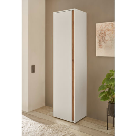 Garderobenschrank in weiß mit Eiche CRISP-61