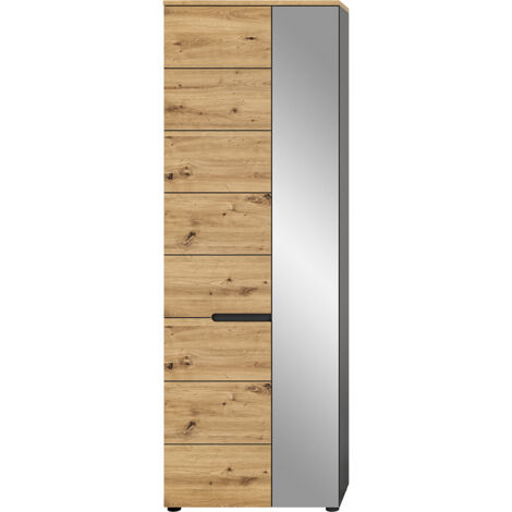Garderobenschrank modern in Eiche mit grau CORTONA-158