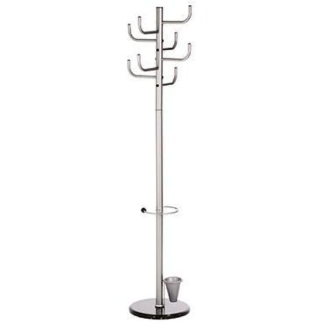 Garderobenständer 37,5 x 172 cm (D. x H) Metall pulverbeschichtet silber