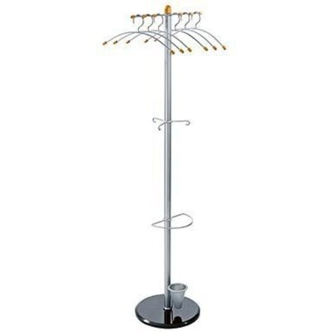 Garderobenständer 38 x 175 cm (D. x H) Metall pulverbeschichtet silber