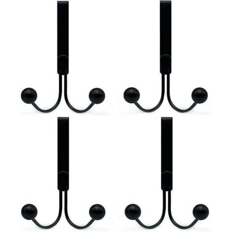 Garderobenständer fürs Badezimmer, Set mit 4 Türhaken, geeignet für Kleidung, Türhaken aus Metall, 2 Haken