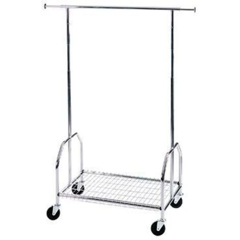 Garderobenständer mobil fahrbar 90 x 131-170 x 54 cm (B x H x T) Metall verchromt chrom