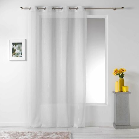 HOMEMAISON Gardine LINAHE mit Ösen, Polyester, weiß, 260 x 140 cm, Douceur d'intérieur