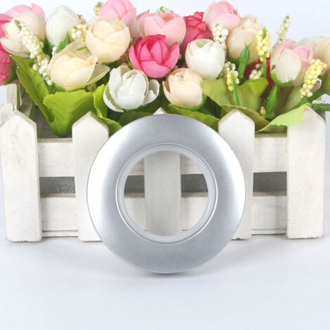 [Gardinenring] Rutschfester, geräuschloser ABS-Kunststoffring, 4 cm/7,3 cm Durchmesser, mattes Silber, 1 Stück