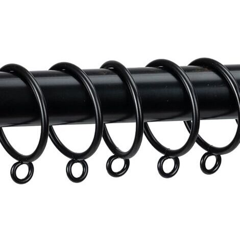 Gardinenringe – ideal für Wohnzimmer, Schlafzimmer und Badezimmer – 20er-Set, 45 mm Innendurchmesser, schwarz