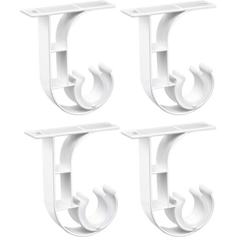Gardinenstangenhalterung für die Decke, robuste weiße Gardinenstangenhalterung aus Aluminiumlegierung, Halterung