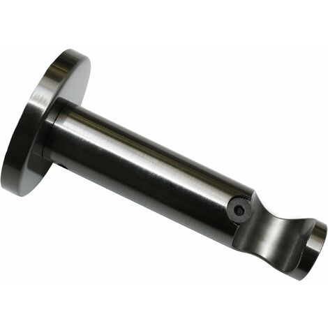 Gardinia 10011153 Supporto Aperto per Asta, Metallo, Titanio, 8x8x0.1 cm