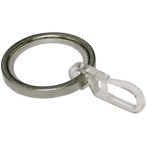 42 Anelli Per Tende Con Clip - Metallico Diametro Interno 32mm Per Doccia E Finestre - Foto 2