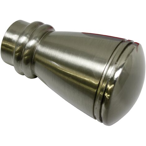Gardinia 10011166 Terminale Siro per Asta, Metallo, Effetto Acciaio Inox, Ø 20 mm, 2 unità