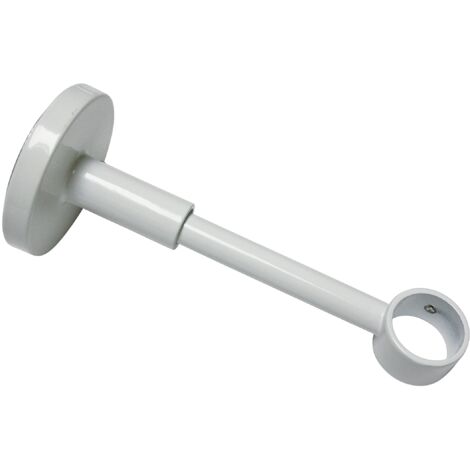 Gardinia 11268 Supporto Chiuso per Asta, Metallo, Bianco, 12x12x0.1 cm