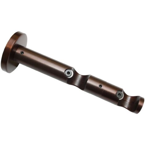 Gardinia 31371 Supporto Aperto con Doppio Binario per Aste, Metallo, Bronzo, 8x8x0.1 cm