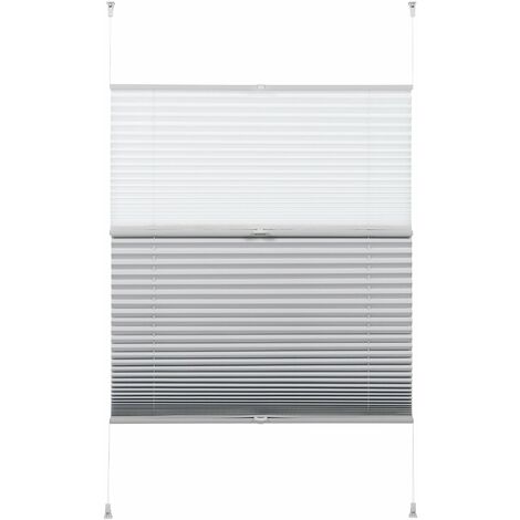 Gardinia 32575 Tenda plissettata con morsetti, Ideale Giorno e Notte, Tutte parti montaggio incluse, EASYFIX Tenda plissettata Day + Night, Bianco, 60 x 130 cm (LxA)