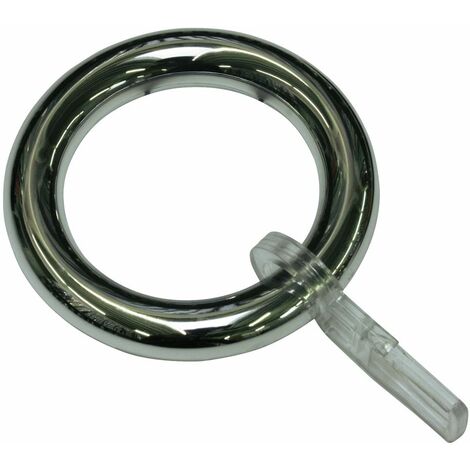 Gardinia Anelli per Tenda, per Bastoni per Tende Ø 23/26 mm, Plastica, Cromato, 10 Pezzi
