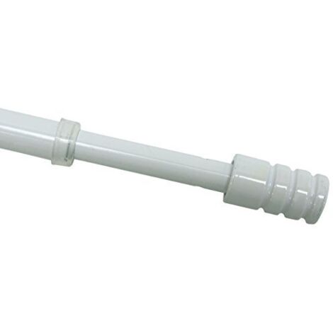 GARDINIA Asta Cilindrica per Tende, Asta in Metallo, Estensibile, Diametro 10 mm, Lunghezza 60-85 cm, Bianco