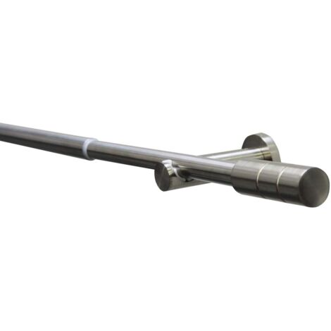 Gardinia Bastoni e binari per Tende, Effetto Acciaio Inox, 120-210 cm