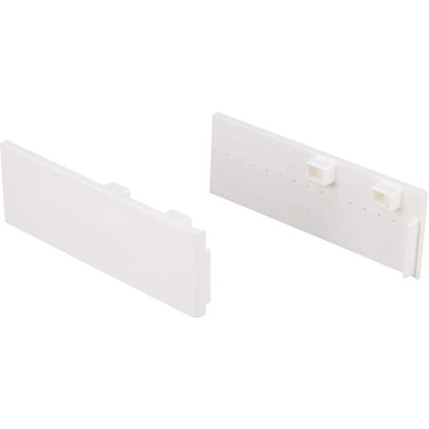 GARDINIA Copertura laterale per binari in plastica P2Ü, Bianco, 2 Pezzi