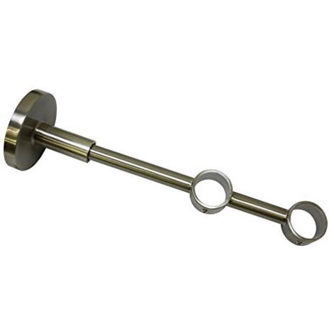 Gardinia Doppio Supporto con Piastra per Asta per Tende, Supporto per 2 aste, Chiuso, Kit Montaggio Incluso, Serie Chicago, 20 mm Diametro, Finitura in Acciaio Inossidabile