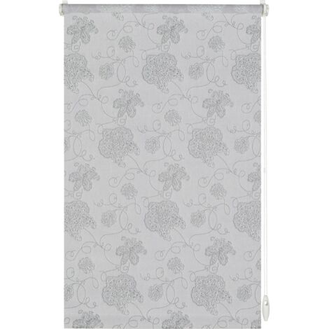 Gardinia EasyFix Rollo bestickt silber 120 x 150 cm Raffrollo