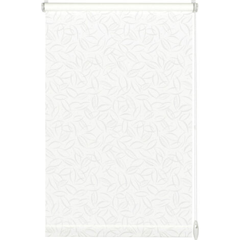 Gardinia EasyFix Rollo mit Blättern weiß 120 x 150 cm Rollo