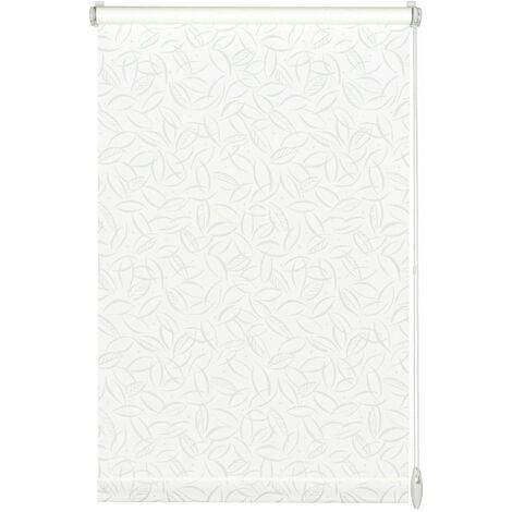 GARDINIA EASYFIX Tenda a rullo con fantasia, Fissaggio a incastro o con adesivo, Tenda da giorno, Opaca, Incl. materiale di montaggio, Natura, Bianco, 60 x 150 cm (LxH)