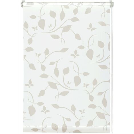 Gardinia Easyfix Tenda a Rullo con Morsetto di Fissaggio o Adesiva, Tessuto, Bianco/Naturale, 120x150