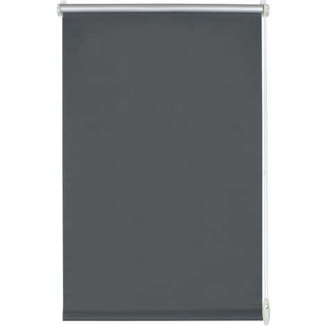 GARDINIA EASYFIX Tenda a rullo termica, Fissaggio a incastro o con adesivo, Altamente riflettente, Risparmio energetico, Opaco, Incl. materiale di montaggio, Grigio scuro, 100 x 150 cm (LxH)