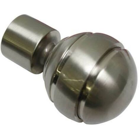 Gardinia Endknopf Elypse zu Stilprogramm Chicago, Ø 20 mm, edelstahl-optik, 2-er Pack