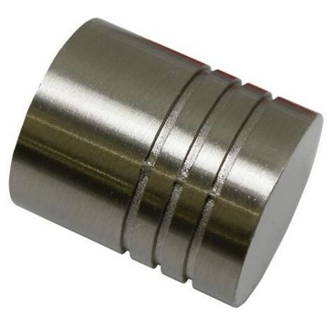 Gardinia Endknopf Zylinder zu Stilprogramm Chicago, Ø 20 mm, edelstahl-optik, 2-er Pack