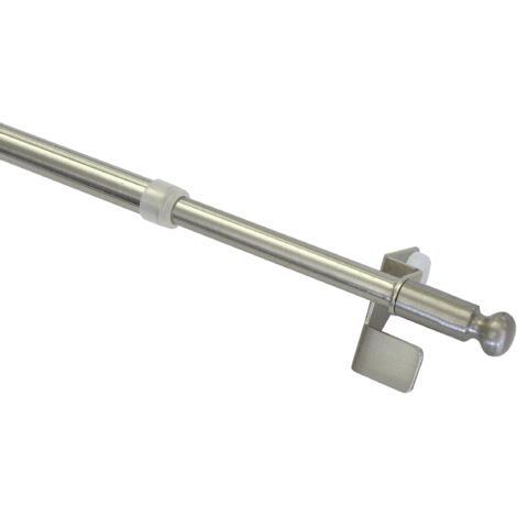 GARDINIA Morsetto di chiusura, Allungabile, Assemblaggio senza viti e forature, Press&Go a sfera, Diametro 8/10 mm, Lunghezza 50-80 cm, Metallo, Effetto acciaio inox