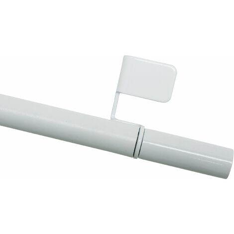 Gardinia Morsetto di Chiusura, Allungabile, Assemblaggio Senza Viti e forature, Press&Go cilindrico, Diametro 8/10 mm, Lunghezza 30-50 cm, Metallo, Bianco