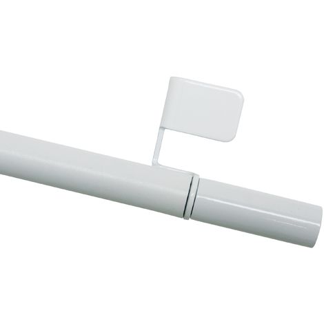 GARDINIA Morsetto di chiusura, Allungabile, Assemblaggio senza viti e forature, Press&Go cilindrico, Diametro 8/10 mm, Lunghezza 50-80 cm, Metallo, Bianco