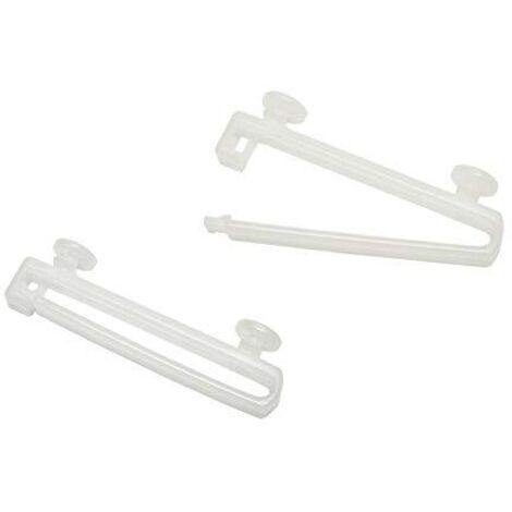 GARDINIA Passante con Gancio, Per Binari e Bastoni per Tende con Canale di Scorrimento di 6 mm, Plastica, Bianco, 10 Pezzi