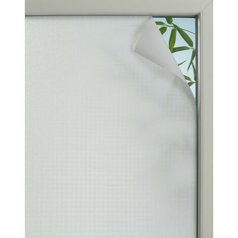 Gardinia Pellicola per finestre ad adesione statica, Textile 75, Traslucido, Opaco, Tagliabile su Misura, 100% PVC, 45 x 150 cm, Effetto Lino, Semi-Trasparente