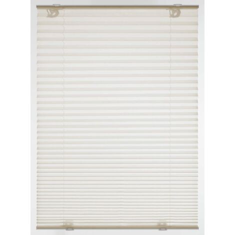 Gardinia Plissettata Solo con Ventose, Tenda Pieghevole Opaca, Parti per Il Montaggio Incluse, 2 Binari in Alluminio, Crema, 40 x 130 cm (LxH), Metallo