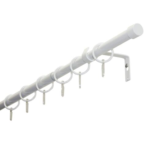 Gardinia Set Bastone per Tende cap 1 Binario Ø 19/16 mm, Estensibile su Entrambi i Lati, Bianco, 120-190 cm