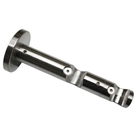 Gardinia Supporto Combinato Doppio con Base bastoni per Tende, 2 binari, Aperto, incl. Materiale di Montaggio, Linea Memphis, Ø 16 mm, Metallo, Effetto Acciaio Inox, 7.5/5 cm