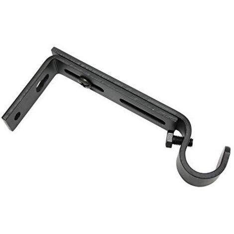 Gardinia Supporto per Bastone per Tende Ø 16 mm, 10-14 cm, Metallo, Nero Opaco